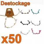 D-557 - Lot de 50 Bracelets pierres et coquillage